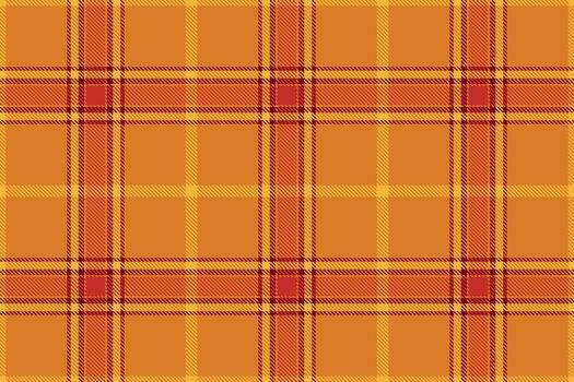 Warm, inviting textile pattern. Orange plaid with a rustic, autumnal vibe. Ideal for backgrounds, design projects, and evoking comfort. Versatile, classic style. vector