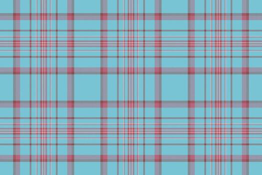 Cutout textile check plaid, card background pattern . Scenery seamless texture tartan fabric in red and cyan colors. vector