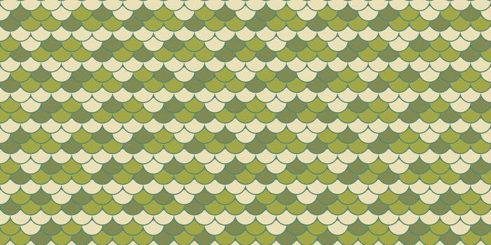 Abstract seamless pattern. Elegant, repeating design featuring overlapping scales in muted greens and creams. Perfect for textile prints, website backgrounds, or decorative projects. vector