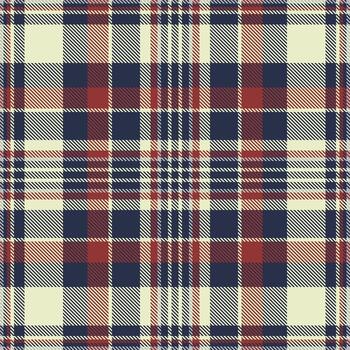Classic plaid pattern in navy, red, and beige. A timeless textile design, suitable for backgrounds, apparel, and design projects seeking a traditional feel. vector