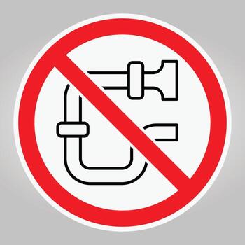 No Pipe Symbol Warning Sign with Red Circle and Diagonal Slash Design vector