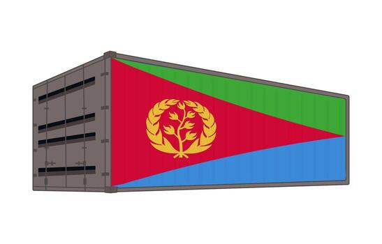 Eritrea national flag with shipping container vector
