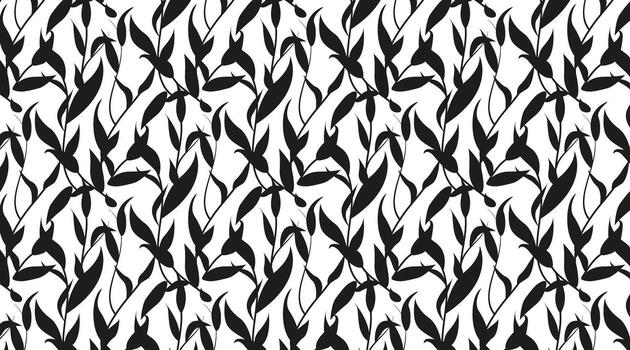 Floral minimalistic background with Japanese style leaves. Seamless botanical leaf pattern for fabric, textile, wallpaper, and surface design. vector