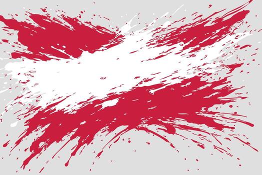Abstract paint splatter patterns in Austria national flag colors vector