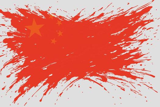 Abstract paint splatter patterns in China national flag colors vector
