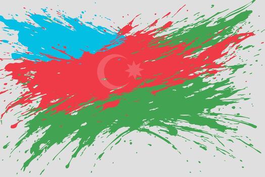 Abstract paint splatter patterns in Azerbaijan national flag colors vector