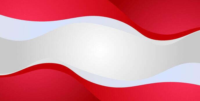 Red and white abstract wave design vector