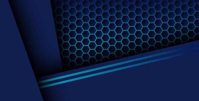 Blue hexagonal pattern background design vector