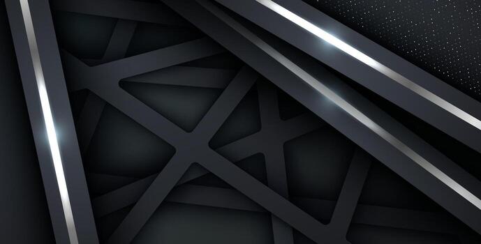 Modern black and silver abstract background vector