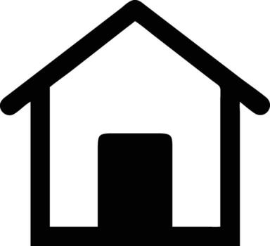 Simple Black and White Home Icon for Web Design and User Interface vector