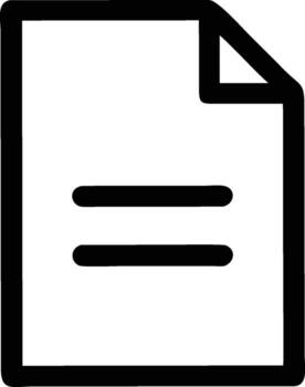 Simple Black Outline Icon of Document with Horizontal Lines on White vector