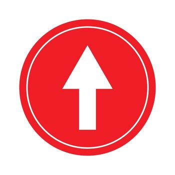 ilustración de un flecha señalando arriba dentro un rojo circulo vector