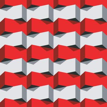 Geometric pattern in red and gray vector