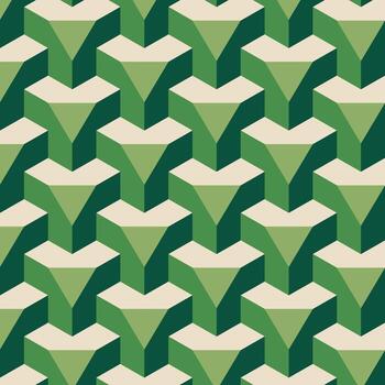 Geometric green 3D pattern vector
