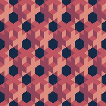 Geometric hexagon and cube pattern vector