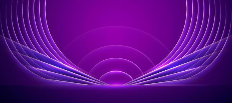Purple abstract background with curves vector