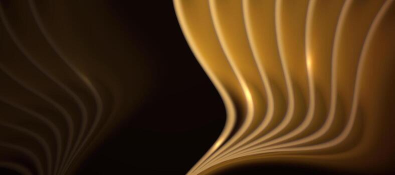 golden wave abstract design vector