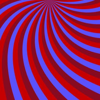 Geometric multicolored psychedelic twirling ray pattern background vector