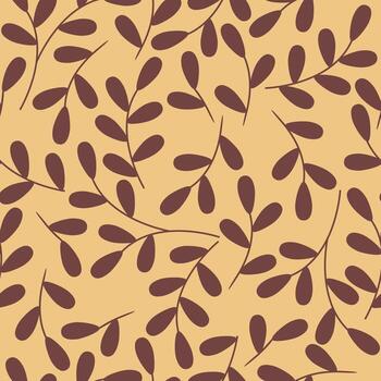 seamless pattern with twigs and branches vector