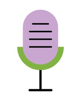 Retro mic for podcast and broadcasting in flat design,Music, voice, and audio recording symbol vector