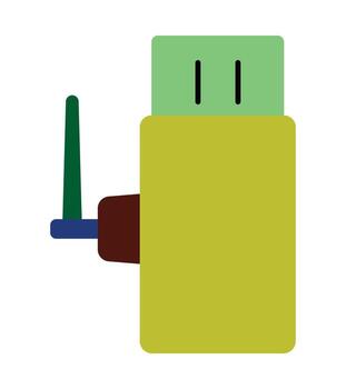 inalámbrico red dongle en plano diseño, internet conectividad y tecnología símbolo vector