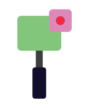 Live streaming or blogging symbol in flat design, Handheld camera for social media content creation vector