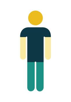 Simple person or user pictogram in flat design,Man or people symbol for public signage vector