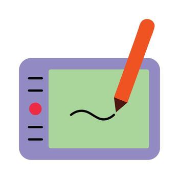 Digital drawing and art creation in flat design,Creative designer tool and equipment symbol vector