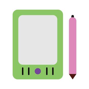 Digital notepad or PDA in modern flat design,Creative tool for drawing and note-taking vector