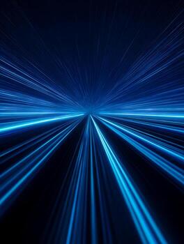 Dynamic light streaks creating a futuristic tunnel effect photo