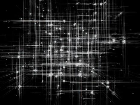 Abstract digital network with glowing intersecting lines and points of light photo