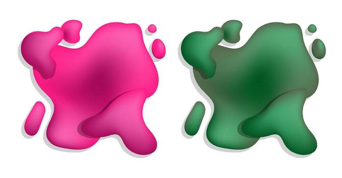 Thick viscous droped blots and dots with paint splatter. Background of paint vector
