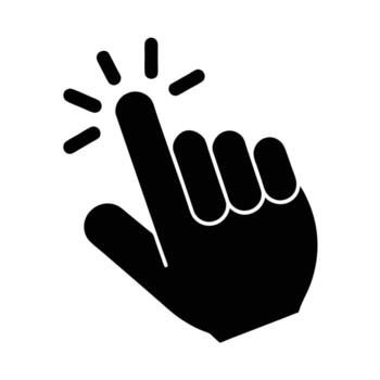 Minimalist Hand Click Icon with Pointing Finger vector
