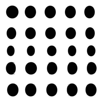 Mysterious Black Circles Arranged in a Grid A Dark, Intriguing Abstract Image of Geometric Shapes vector