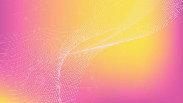 Bright abstract background featuring pink and yellow gradient with flowing wave lines perfect for digital design web templates presentations posters and creative projects vector