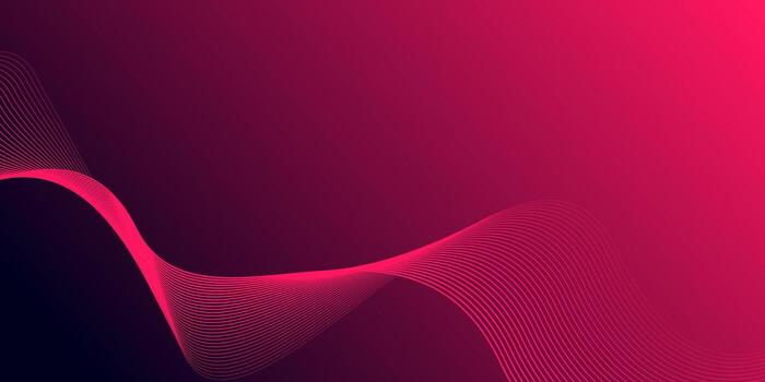 Abstract glowing wave lines on gradient pink background. Dynamic wave pattern. Modern flowing wavy lines. Futuristic technology concept. Suit for banner, poster, cover, brochure, flyer,website vector
