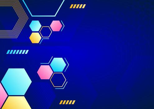 abstract hexagon background with colorful color vector