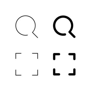 Digital Platform Search and Scan Glyph and Line Icon Pack vector