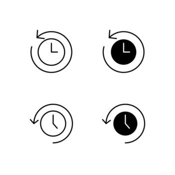 History and Recent Icon Collection in Line and Solid Style vector