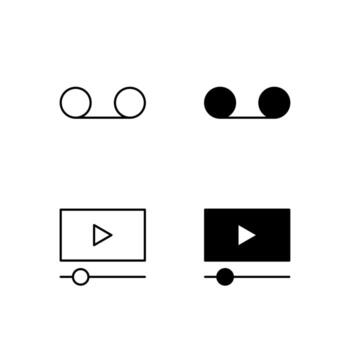 Digital Platform Cassette and Media Player Glyph and Line Icon Pack vector