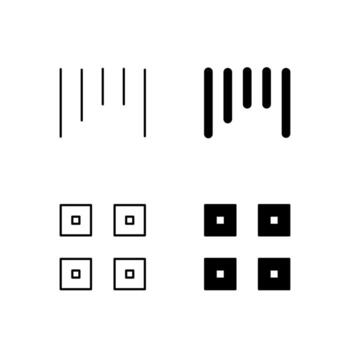 Digital Platform Barcode and QR Code Glyph and Line Icon Pack vector