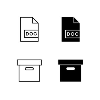 Digital Platform Document and Archive Glyph and Line Icon Pack vector