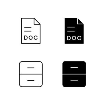 Web Dashboard Document and Archive Icons in Mixed Line and Solid vector