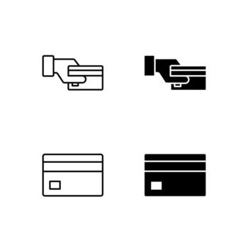 User Interface Payment and Credit Card Icons in Glyph and Line Variation vector