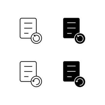 Web Dashboard History and Recent Icons in Mixed Line and Solid vector