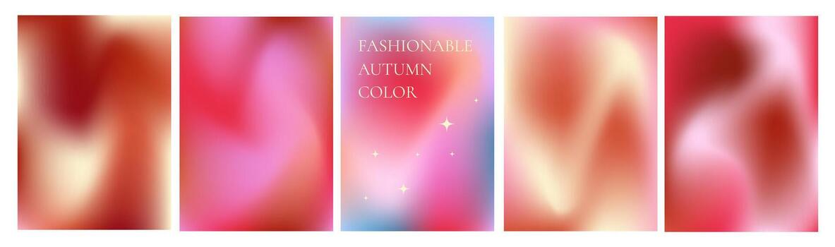 vertical carteles de degradado oscuro rojo vibrante ola. de moda ondulado malla antecedentes. resumen borroso vinoso fondo. vector