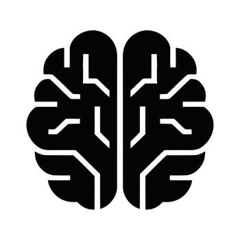 Minimalist Black and White Brain with Circuit-Inspired Design Artificial Intelligence and Neural Network Concept Illustration vector