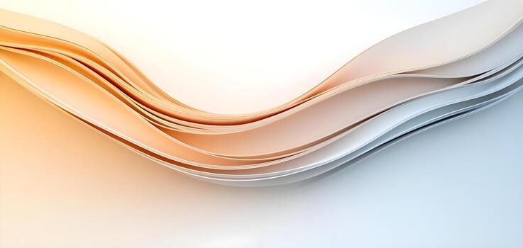 Elegant abstract waves in soft orange and white tones create a calming atmosphere, perfect for modern design projects. photo