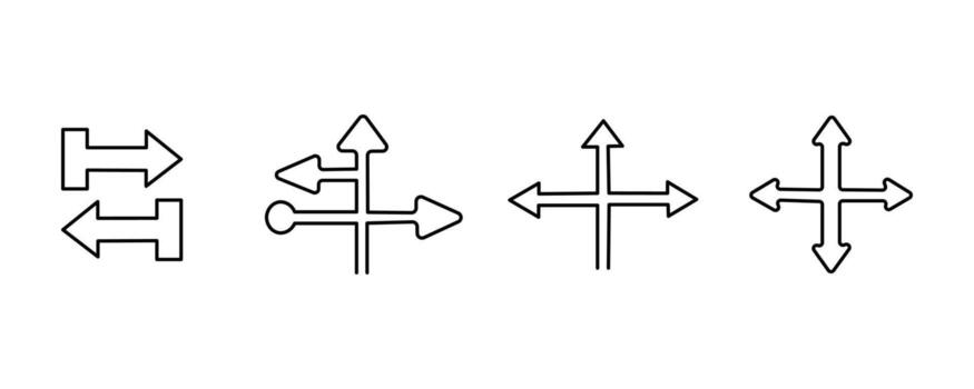 Set of arrow icons for resizing isolated on white background vector