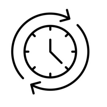 Time Arrow icon . Directional symbol for progress and change. vector